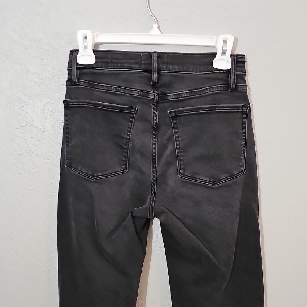 Frame Denim Black Le Nouveau Straight Ankle Jeans Womens 27 Stretchy High Rise - Picture 4 of 9